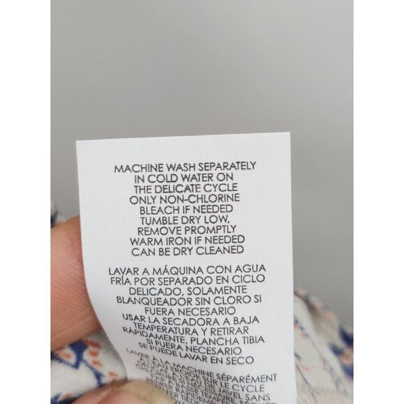 𝅺Cabi Cream Blue Lilac Damask Flutter Sleeve Casual Top 3074 Blouse Sz XS - Picture 7 of 9